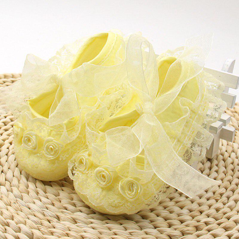 1 Pair Toddler First Walkers Solid Baby Shoesborn Girls Lace Cloth Soft Sole Princess Shoes Prewalkerest