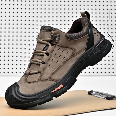 New Genuine Leather Men's Casual Shoes Outdoor Breathable Work Shoes Zapatos Hombre High Quality Hiking Sneakers Walking Shoes
