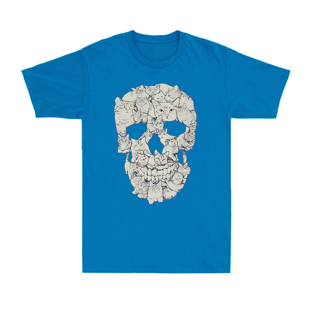 Cat Skull Cat Lovers Shirt Funny Kitty Horror Skeleton Vintage Unisexs Tshirt