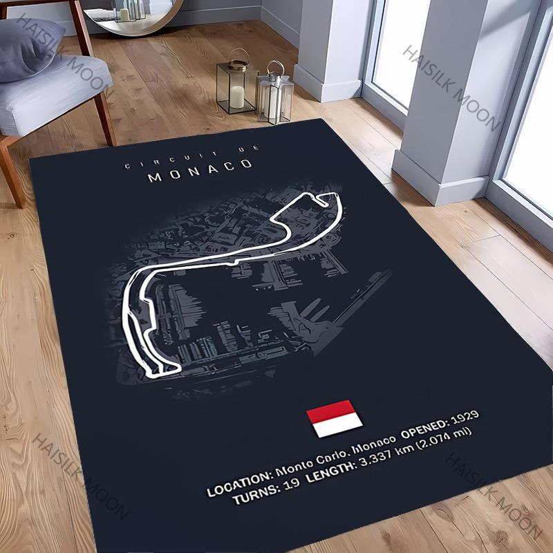 Race Track Circuit Design Carpet Mat Rug - Bahrain Monaco Nürburgring Motorsport Home Decoration Bedroom Decor Home Carpet