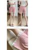 2026 New Style Striped Maternity Shorts with Lace Trim for Petite Women – Casual Wide-Leg Summer Pants Without Belly Support