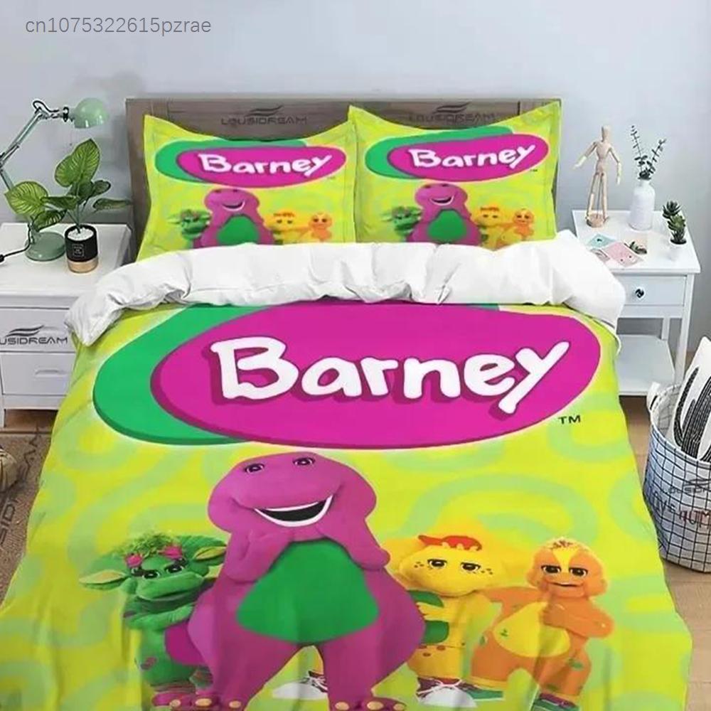 Stampa 3D Amici di Barney Set Biancheria da Letto Carino Cartoni Animati Camera da Letto Morbido Copriletto Moderno Copripiumino Confortevole Coperta Federa