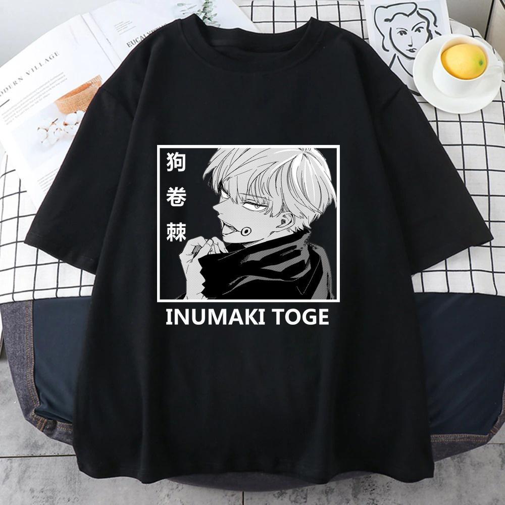 Nová trička s krátkým rukávem s potiskem Inumaki Toge, pánská, dámská, top, letní, anime, Harajuku, s kulatým výstřihem