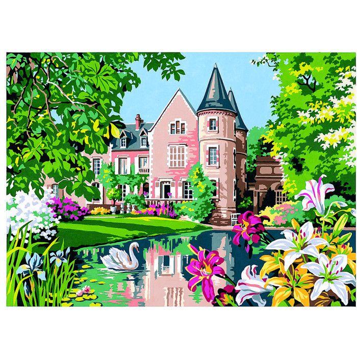 Canevas antique Le castel fleuri 45x60cm