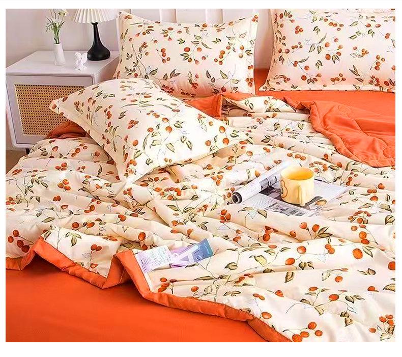 Cool Cotton Summer Quilt: Machine-Washable, Lightweight, Breathable Blanket for Single or Double Beds
