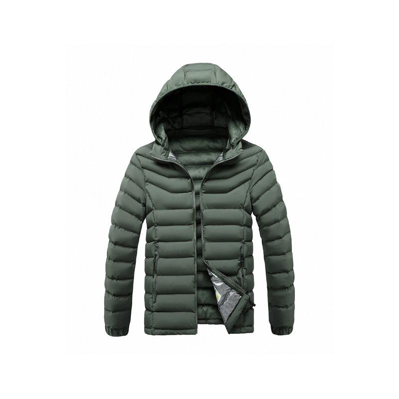 Rib Suit Cotton-padded Coat Men's Winter Graphene Solid Color Removable Cap Casual Trend Thickened Top Jacket