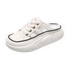 Women Sandals Flat Shoes White Anti Slip House Slippers Comfortable Half Beach for