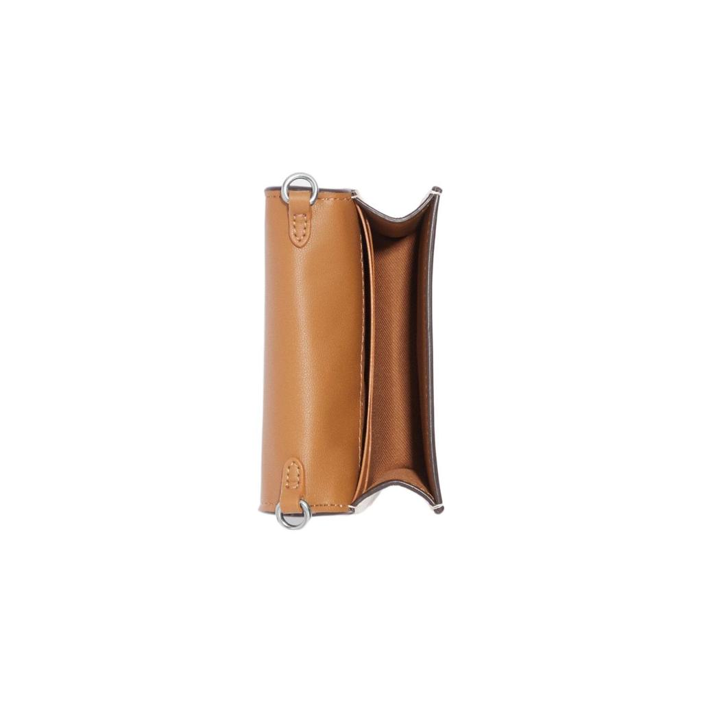 New COACH Canvas With Leather Square Bag Wallet Mini Women's Milk Tea & Black CJ679-SVVRW