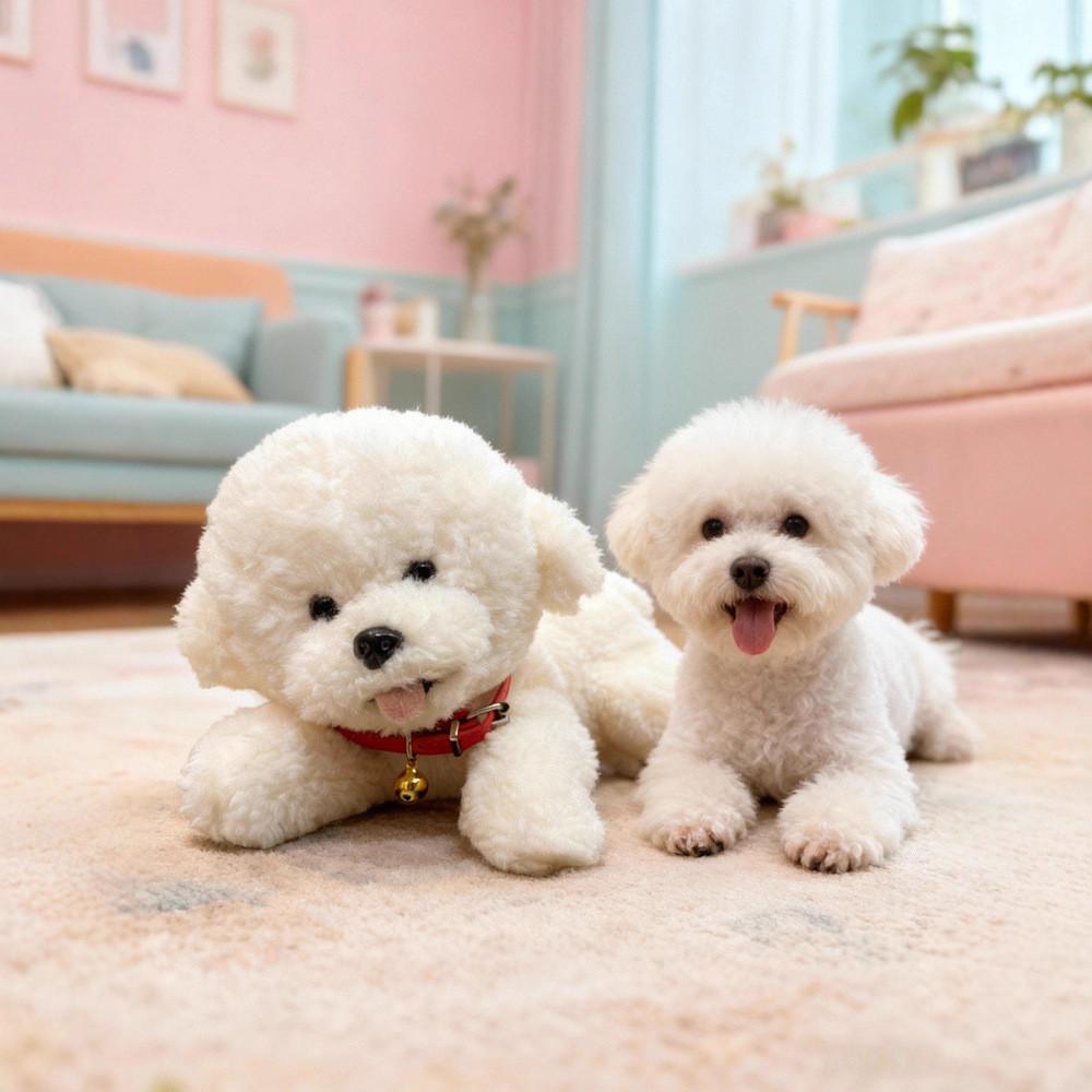 Plush Bichon Dog Toy With Soft Pp Cotton Filling For Kids Gift And Play