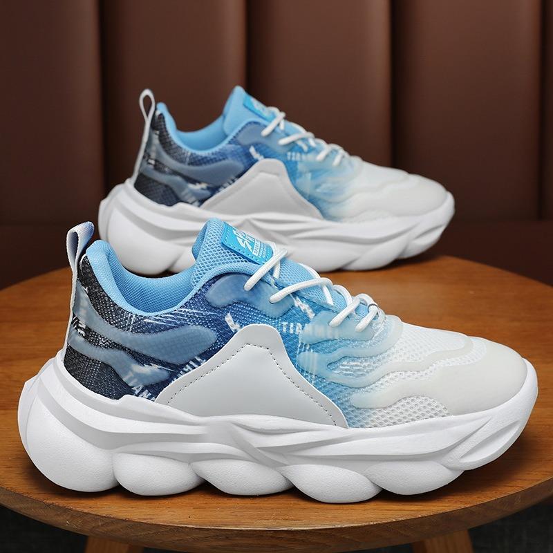 Summer men's shoes new breathable mesh shoes men's trend versatile platform white shoes sports shoes casual shoes