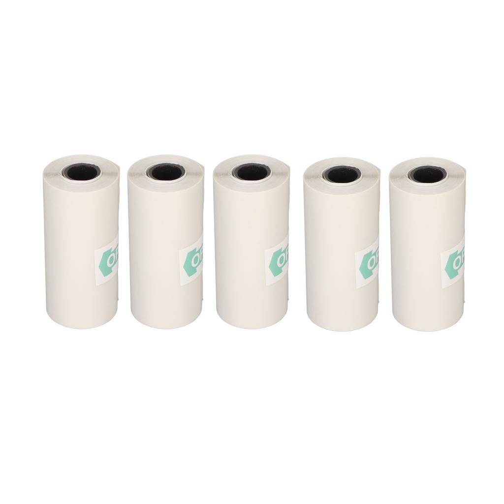 5 Rolls Adhesive Thermal Paper 2.2in Long 1in Wide Printing Transparent Thermal Sticker Paper for Ph