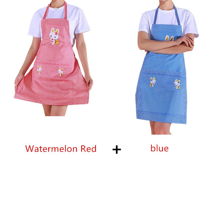 Cute Cartoon Rabbit Women Apron Practical Kitchen Cooking Bib One Size Household Anti Stain Workwear
