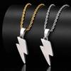 Trendy European & American Zircon Lightning Pendant Necklace: High-End, Personalized Hip Hop Chain for Men