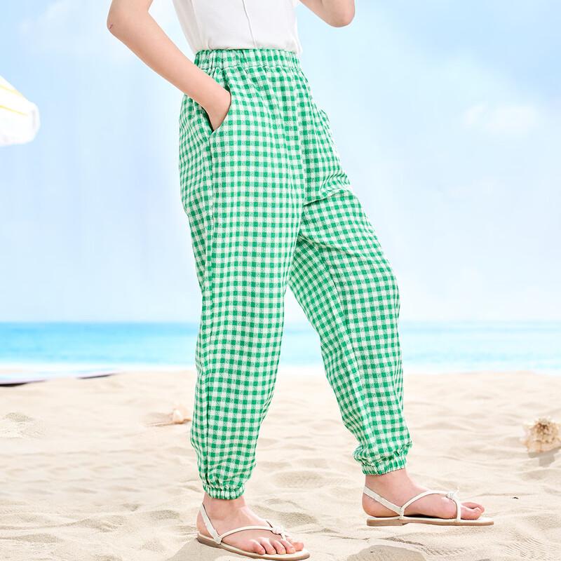 Montagut Girls' Fine Plaid Summer Jogger Pants