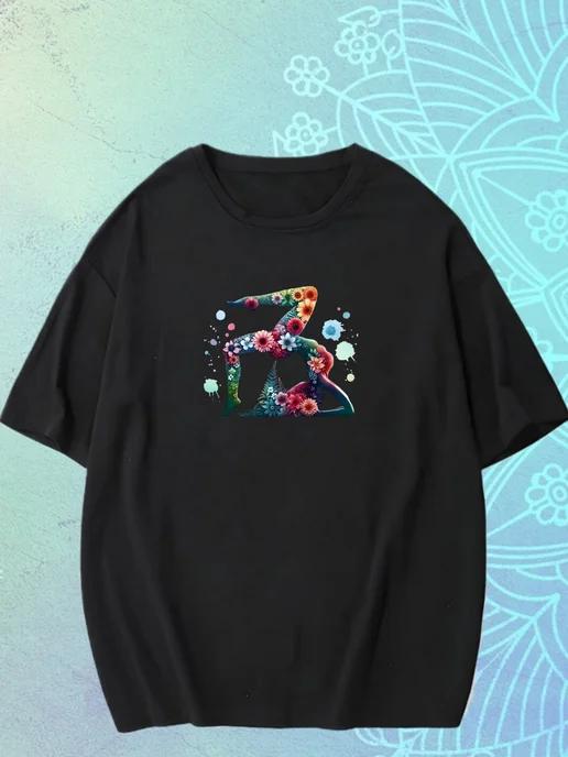 Oversized T-shirt with Yoga print 2XL