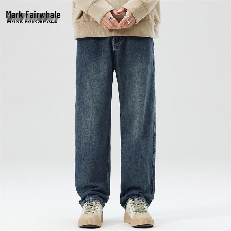 MARK FAIRWHALE Men's Loose Straight Fit Winter Jeans