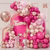 Runtowo 109pcs Pink Rose Gold Balloons Garland Arch Kit Birthday Party Decor For Wedding Birthday Party Supplies Party Balloon