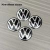 2026 For VW Car Sticker 4pcs Black silver 56mm/60mm/65mm Car Wheel Center Hub Caps Sticker Badge Accessories For VW Volkswagen R GTI G PR1