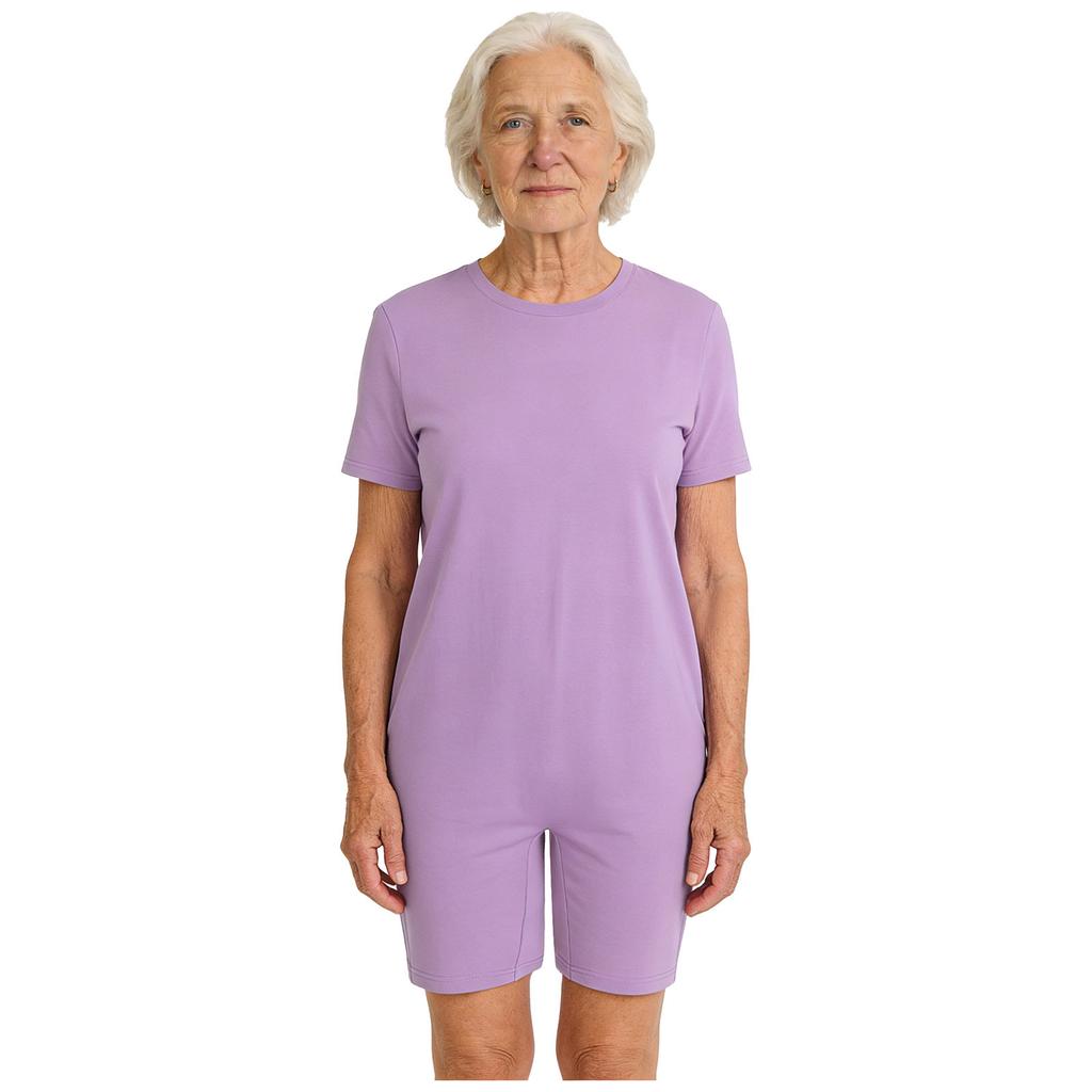 Mono Adaptativo Unisex S-3XL: Mono con Cremallera Trasera Anti-Deslizamiento, Manga Corta de Fácil Cuidado para Personas Mayores y con Necesidades Especiales