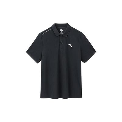 Training Series Solid Color Quick-Dry Logo Print Short Sleeve Polo Shirt Men Polo Shirts Basic-Black 952327108-4