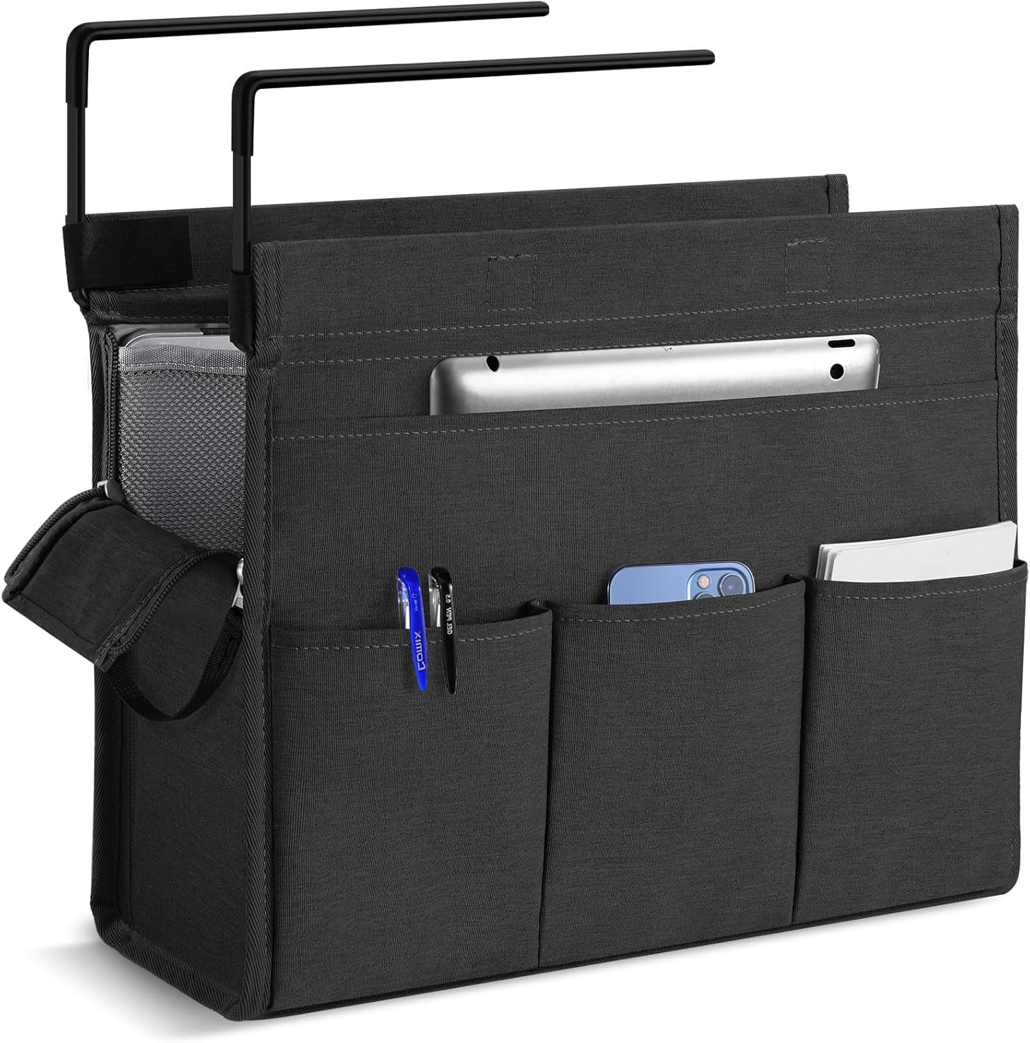 

MASTLU Hanging Box, A4 Compatible, Portable Tablet Storage, Hanging Rack, Under-Desk Storage, Magazine Rack, Table Rack, Hook-on Under-Desk Storage, D
