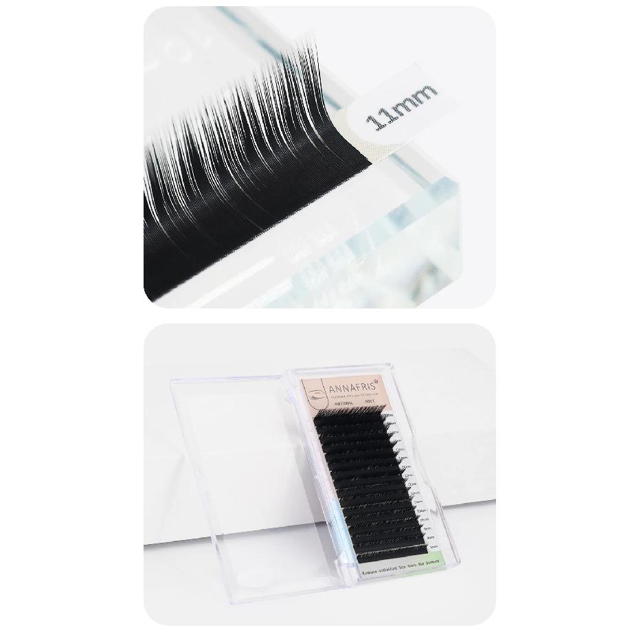 ANNAFRIS Premium L/L+/LC/LD/LU(M) Curl Matte Black Individual Eyelashes Extension Natural Soft Faux Lashes For Makeup Maquiagem