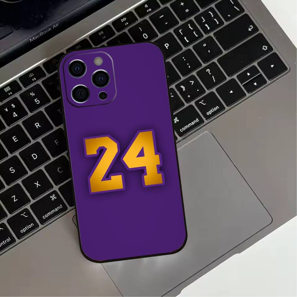 Basketball K-Kobe B-Bryant 24 Handyhülle Für iPhone 17,16,15,14,13,12,11 Plus,Pro Max,XS,Weiche Silikon Schwarze Hülle