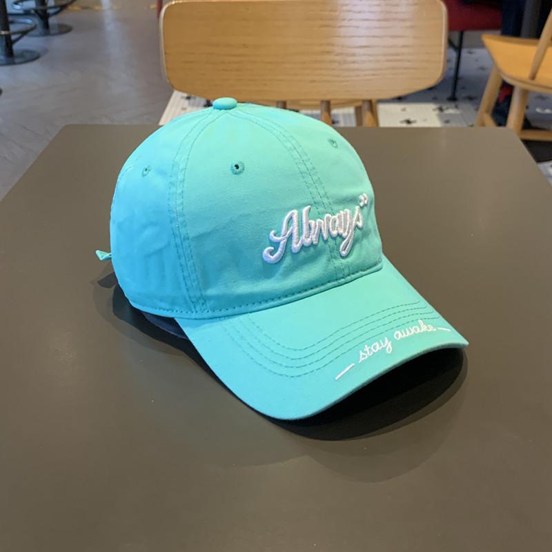 High quality street fashion show face small soft top baseball cap women's three-dimensional letter embroidery cap men