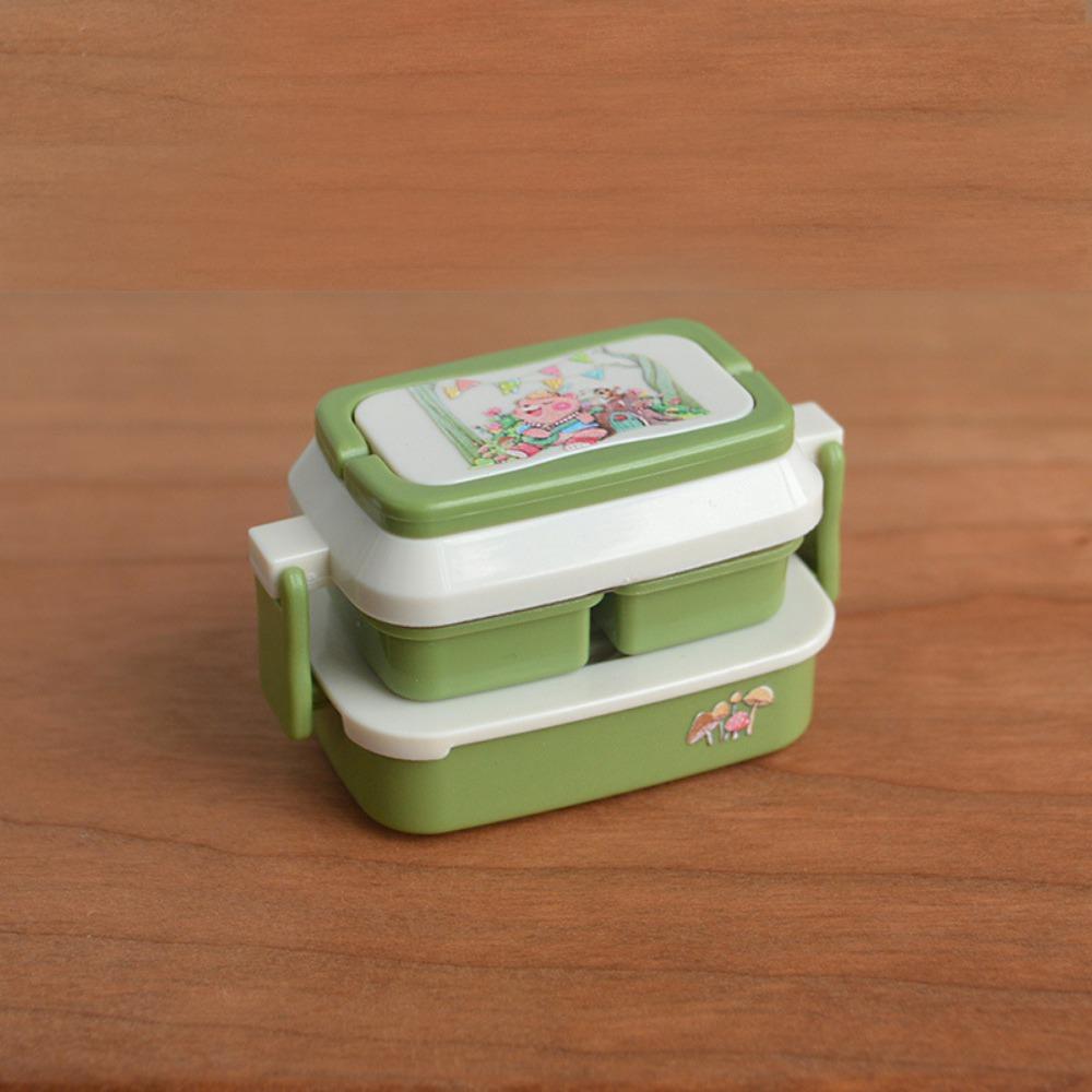 Cute 1/6 1/12 Scale Doll Picnic Box Cartoon Pattern Multicolor Doll Accessories Plastic Dollhouse Lunch Box Dollhouse