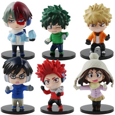 8-10cm My Hero Academia Pcs Cute Ver Midoriya All Might Bakugou So Ochaco Action Figure Boku Gift Doll Modelo PVC 9 No Poseable Articulated Scale