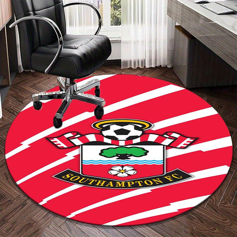 1PC Round Rug Fc Crest Design Printed Round Area Rug ,Rug For Home Office, Round Chair Rug, Decorative Carpet Fan Gifts Christmas Gift