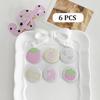 6PCS Original Cute Ins Style Mini Badges, Cartoon Handbook Decoration Pins, 25mm Four-Leaf Clover Badges
