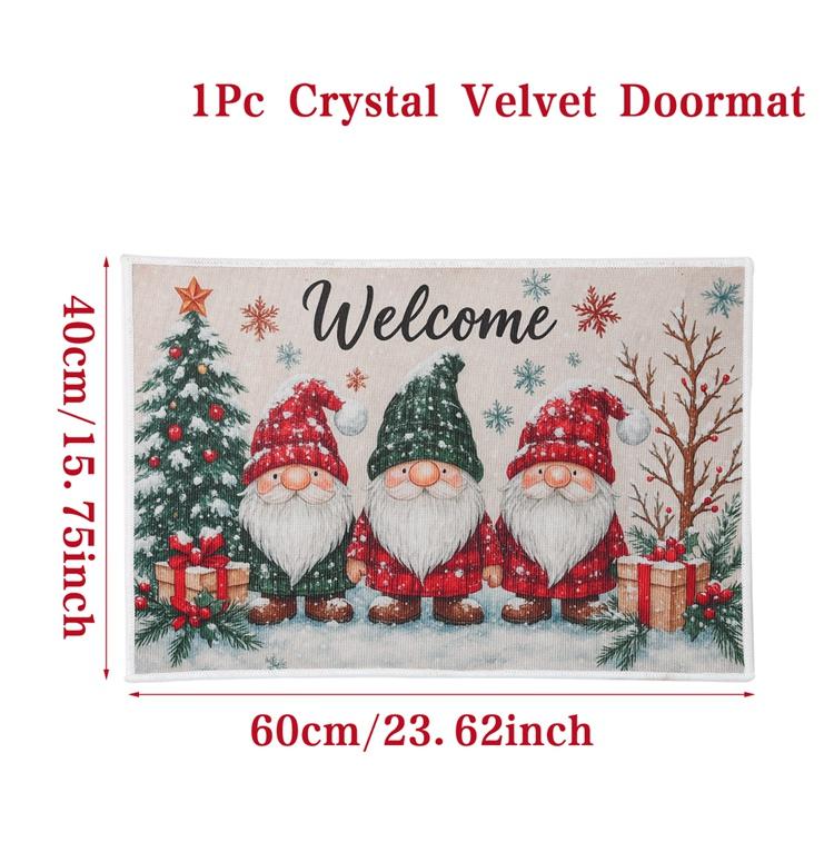Christmas Carpet Round Snowman Floor Mat Doormat Welcome Mat Living Room Carpet Bedroom Carpet Washable Home Decor