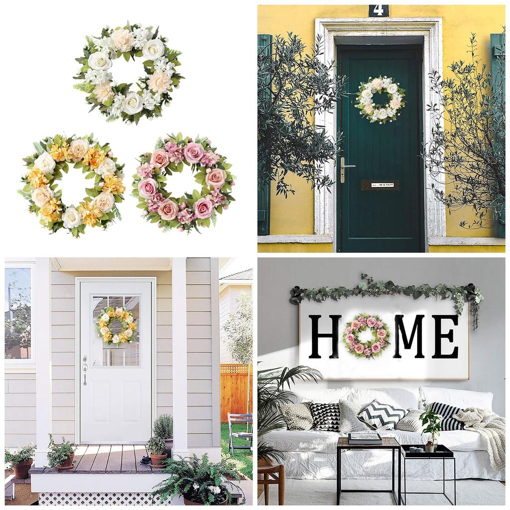 Practical Handmade Silk Rose Wreath with Leaf Portable Accessory for Weddings and Home Decoration Florals Garlands