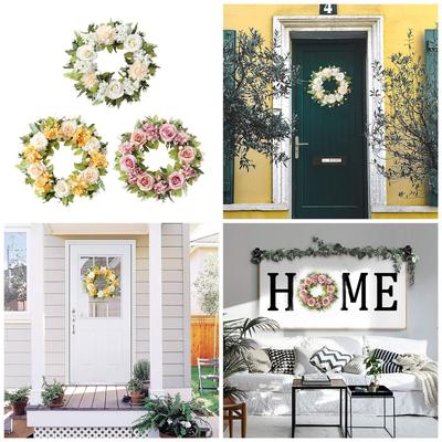 Practical Handmade Silk Rose Wreath with Leaf Portable Accessory for Weddings and Home Decoration Florals Garlands