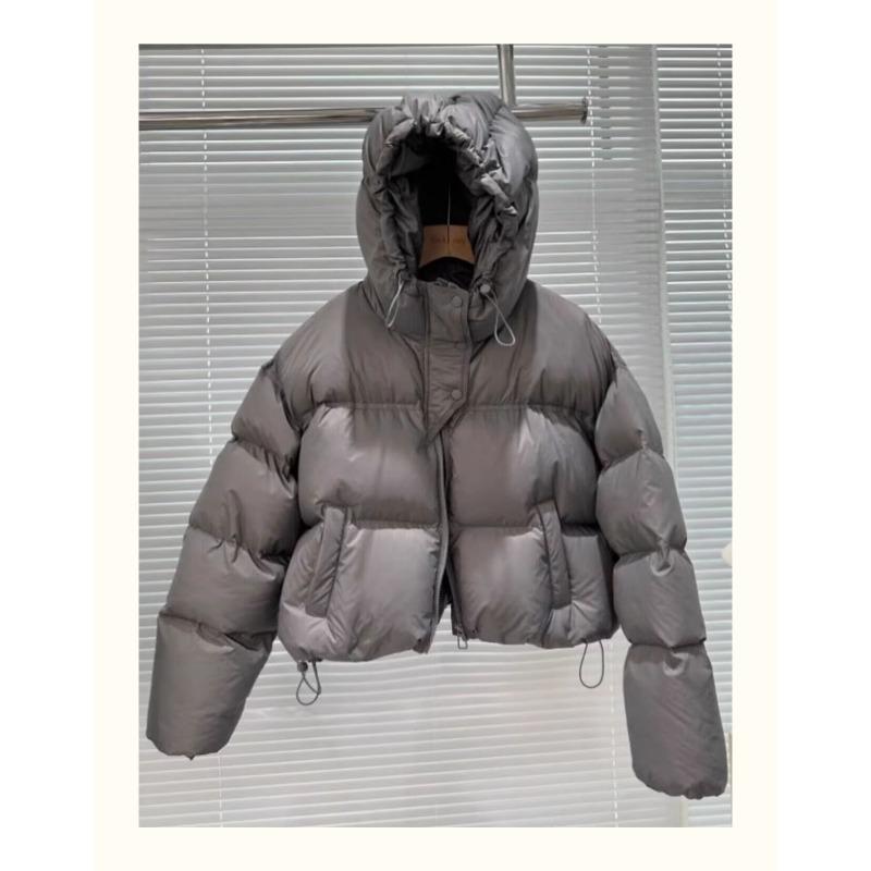white duck down jacket women's short autumn and winter loose thickened bread jacket