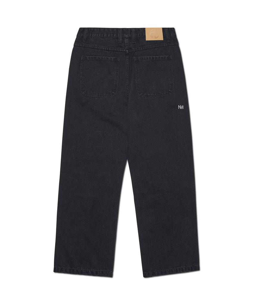 Nomaenyueol Straight Wide Denim Pants - Black