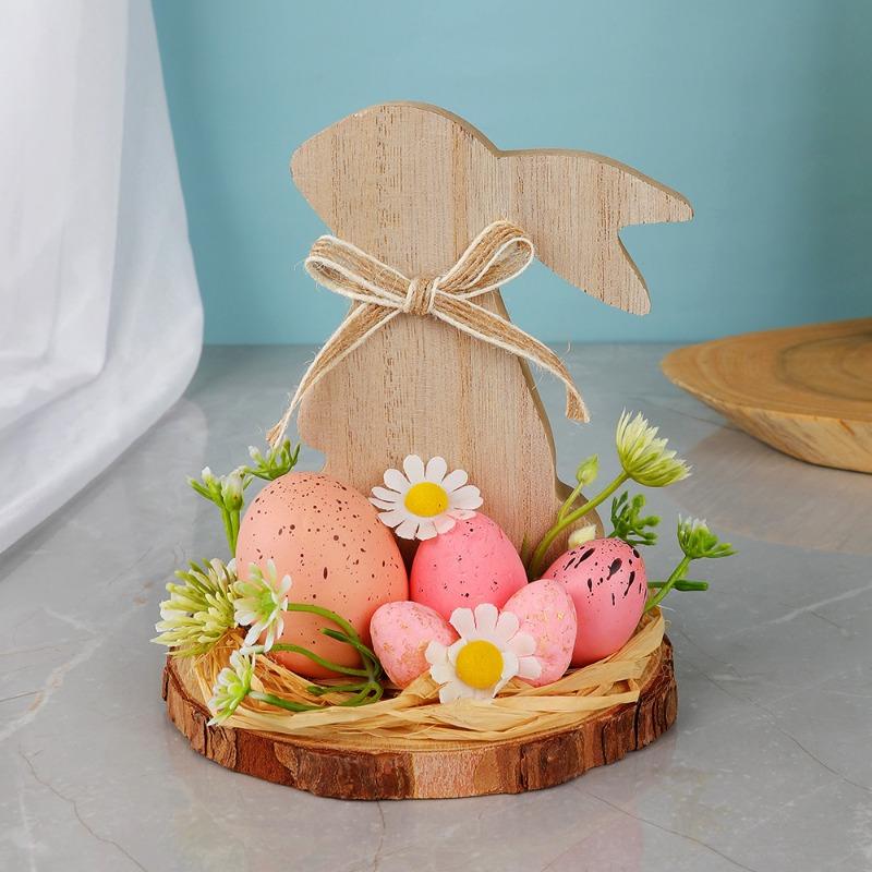 Easter Bunny Tabletop Decoration Festive Spring Ornament for Home Office Party and Outdoor Display Holiday Gift Idea for Kids