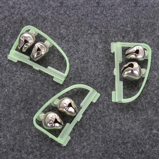 2Pcs Fishing Alarm Portable Twin Bells Plastic Alloy Outdoor Night Fishing Bell Rings for Workshops