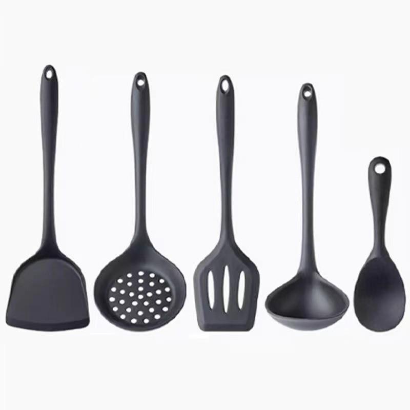Silicone Kitchenware Set: Non-stick Spatula, High-Temperature Stir-fry, Rice & Soup Spoons, Slotted Spoon