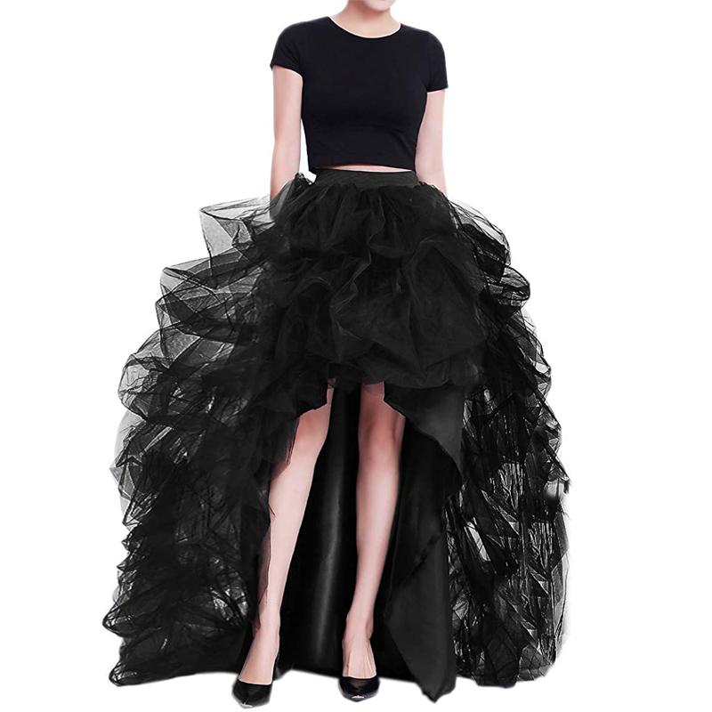 Women's High-waisted Elastic Waistband Casual Mesh Puff Skirt