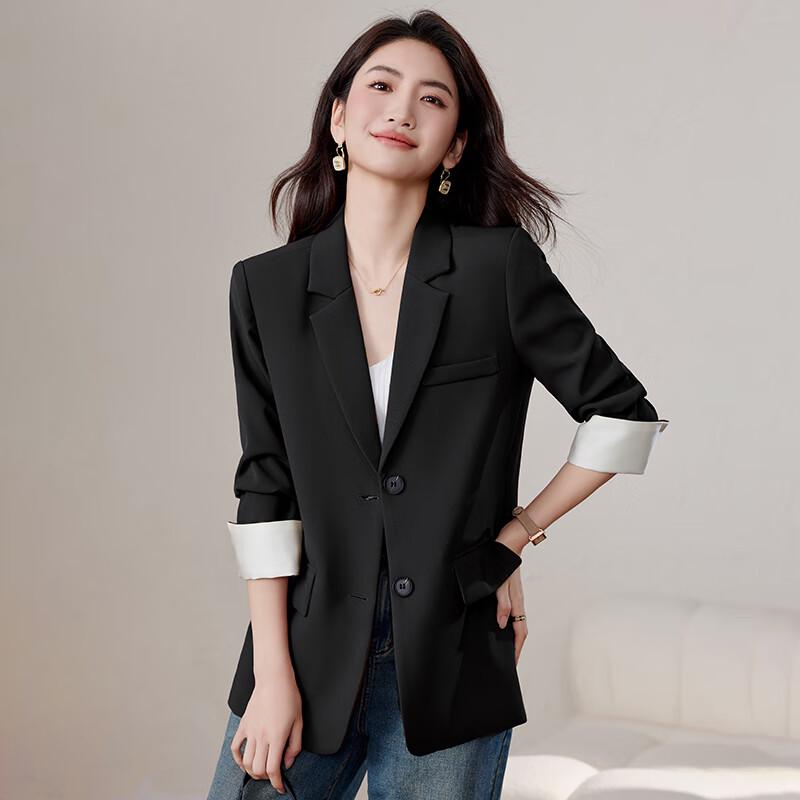 Женский блейзер Teluoman Premium Slim-Fit Petite (Весна 2025 г.) 2XL чёрный