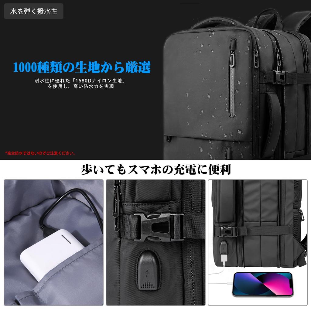 KINGSLONG Business Backpack, Expandable Capacity 25-55L, Includes Vacuum Compression Bag and Vacuum Pump, Multi-Layer Storage, Multiple Pockets,