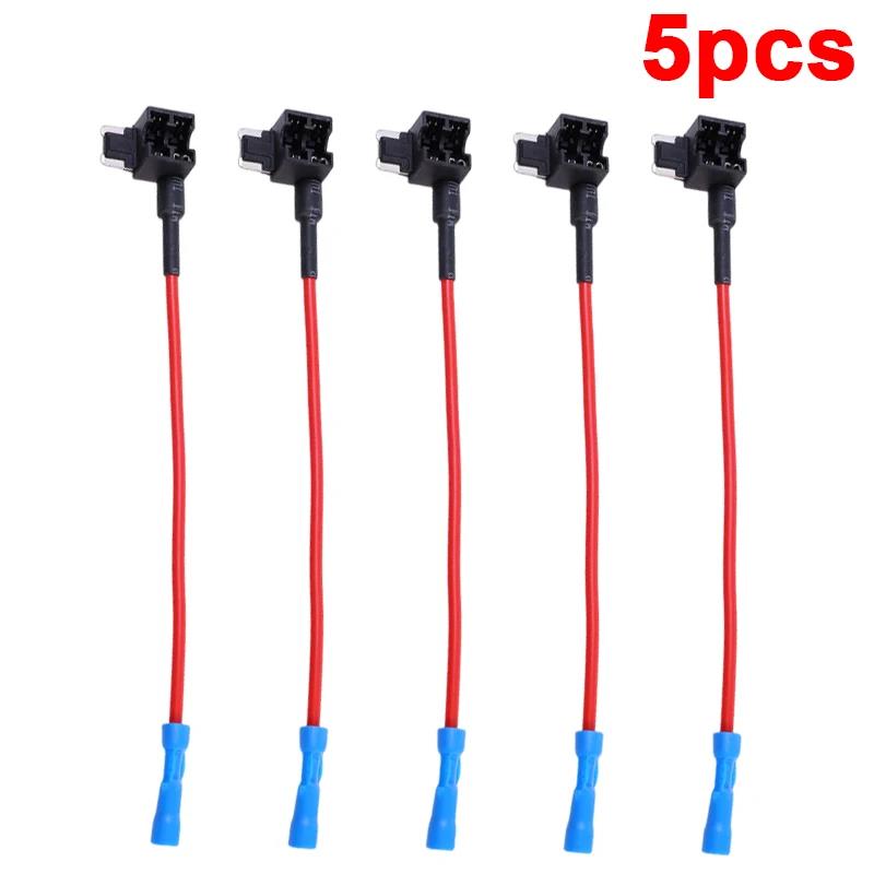 Car Fuse Tap Add A Circuit Adapter Standard ATM APM ATC Blade Fuse Holder Box Wire Socket Cable for LED Light Electronics Power Fuses4