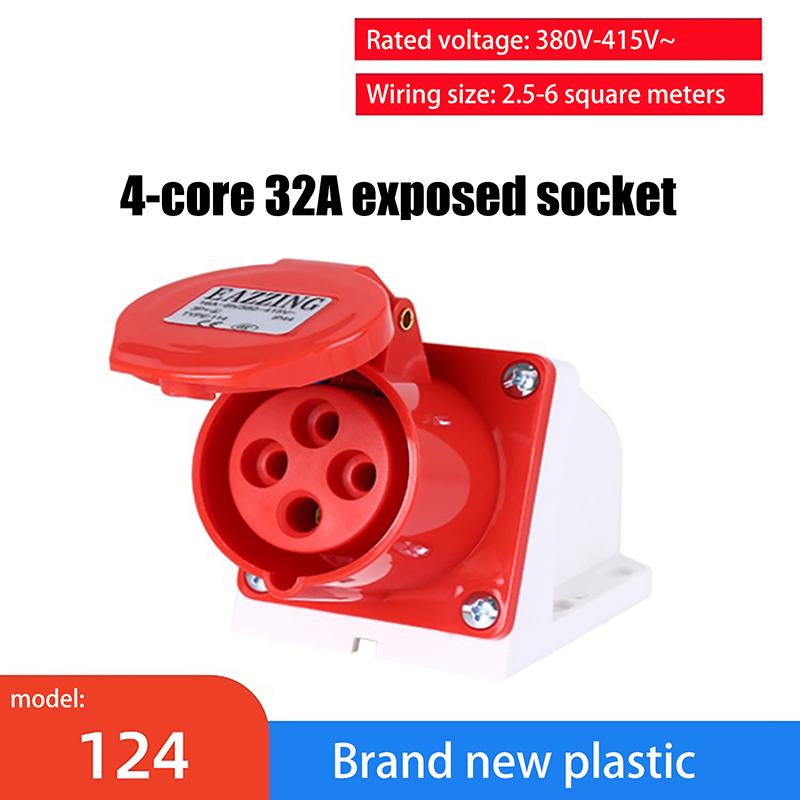 1 Piece 3Pin 4Pin 5Pin Industrial Plug And Socket Waterproof Connector 16A/32A Electrical Connection Wall Mount Socket