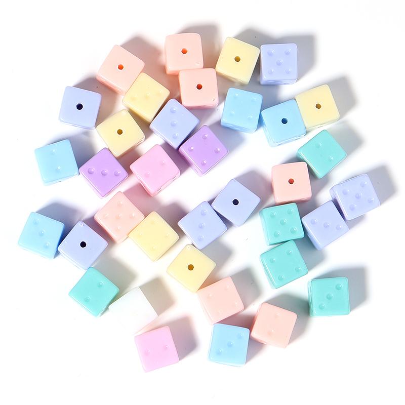Colored Acrylic Loose Beads Various Shapes Round Square Mixed Spacer Bead Handmade Charm Jewelry Bracelets Necklace Supplies