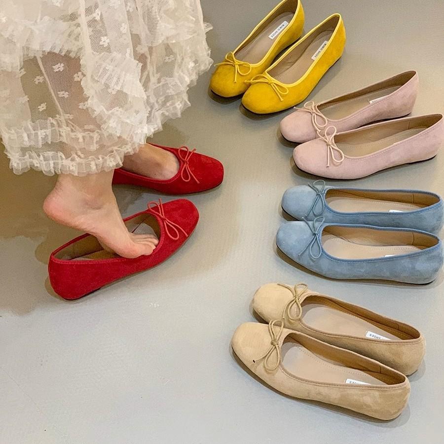 Inner height increase retro red single shoes women's shoes 2025 new spring French pink ballet gentle evening shoes