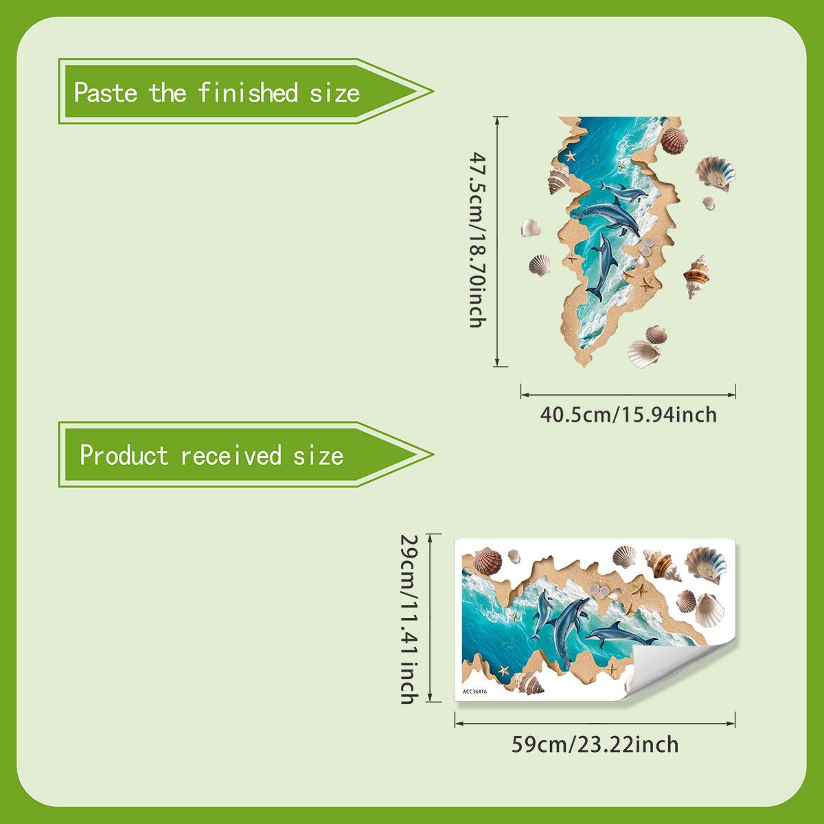

Прорыв Стены Дельфин Океан Настенный Постер Декор для Ванной и Туалета Водонепроницаемая Наклейка