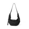 MASTER CANVAS Fabric Semi Round Shoulder Bag, Dumpling Shoulder Bag Regular Women's Black MCKW589
