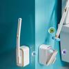 Spazzolino da WC con Manico Lungo Facile Installazione Kit Spazzolino da WC con Contenitore da Parete 24 Testine Aromatiche
